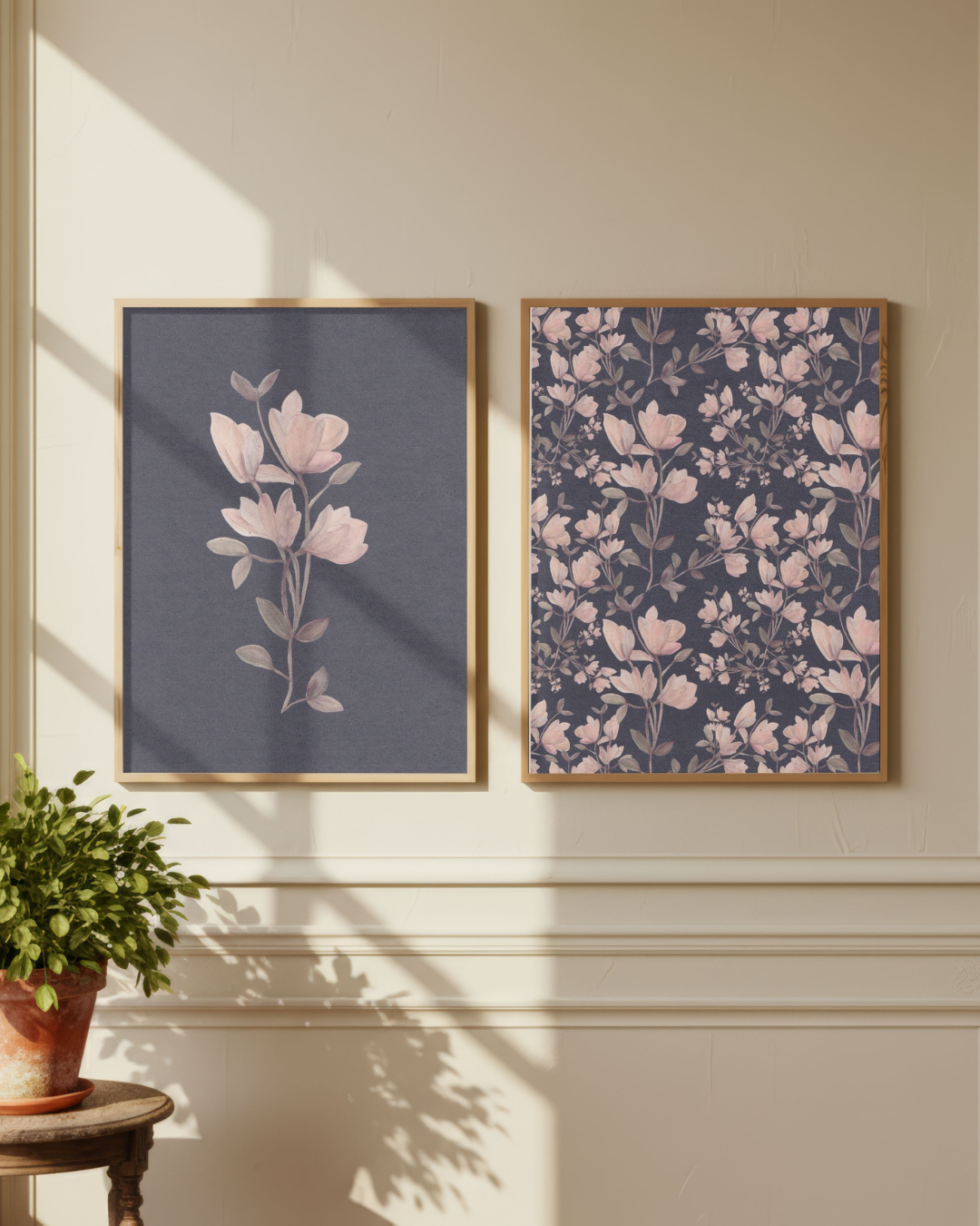 Des fleurs à la maison - Les magnolias fond noir