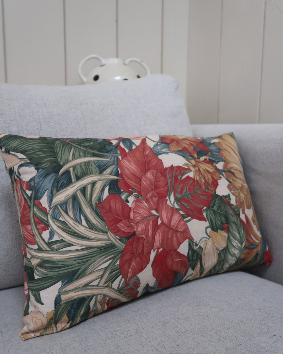 Coussin vintage Fleurs généreuses