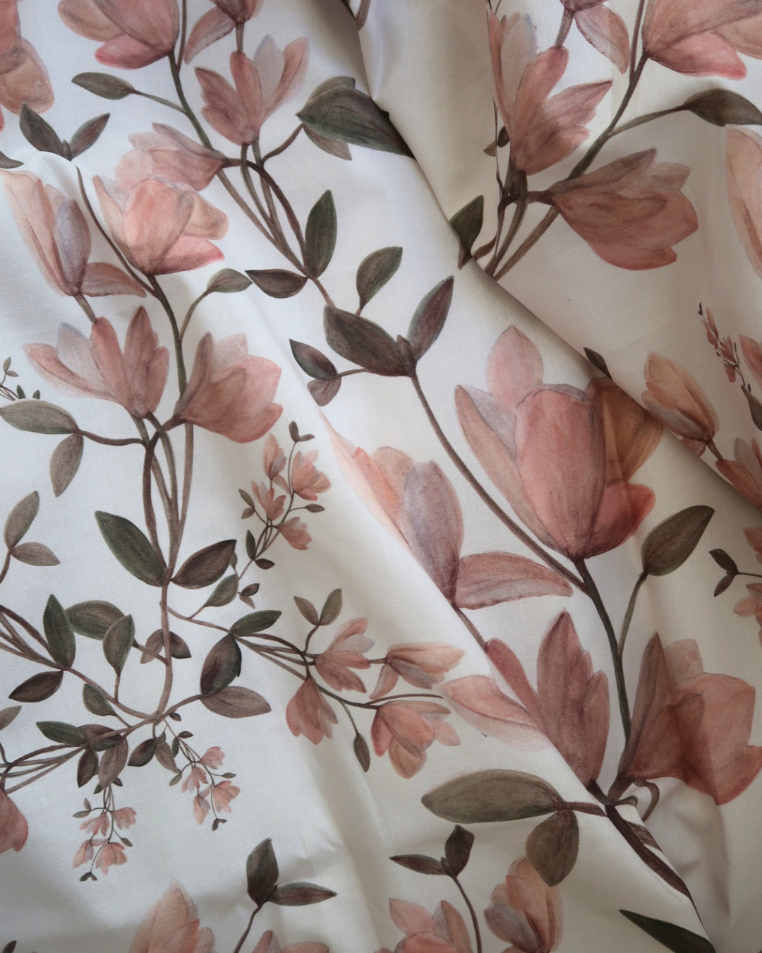 Tissu cretonne Magnolias