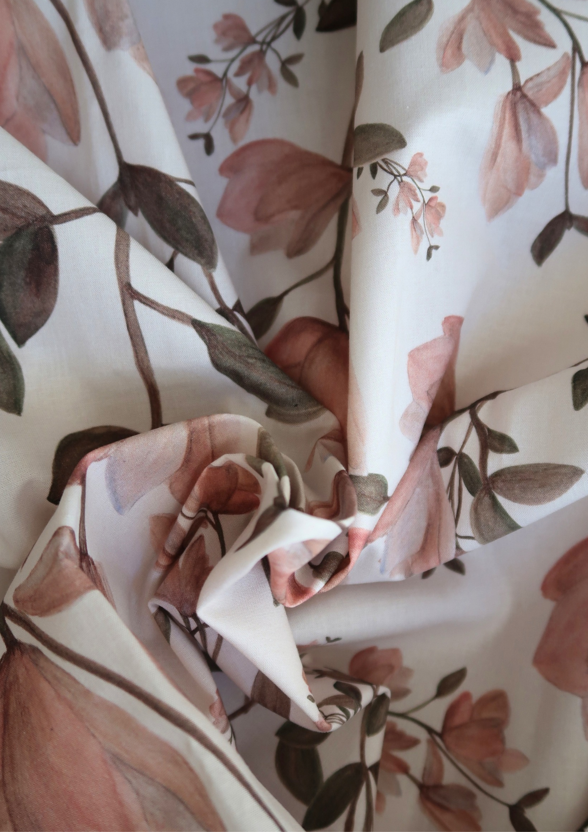 Tissu cretonne Magnolias