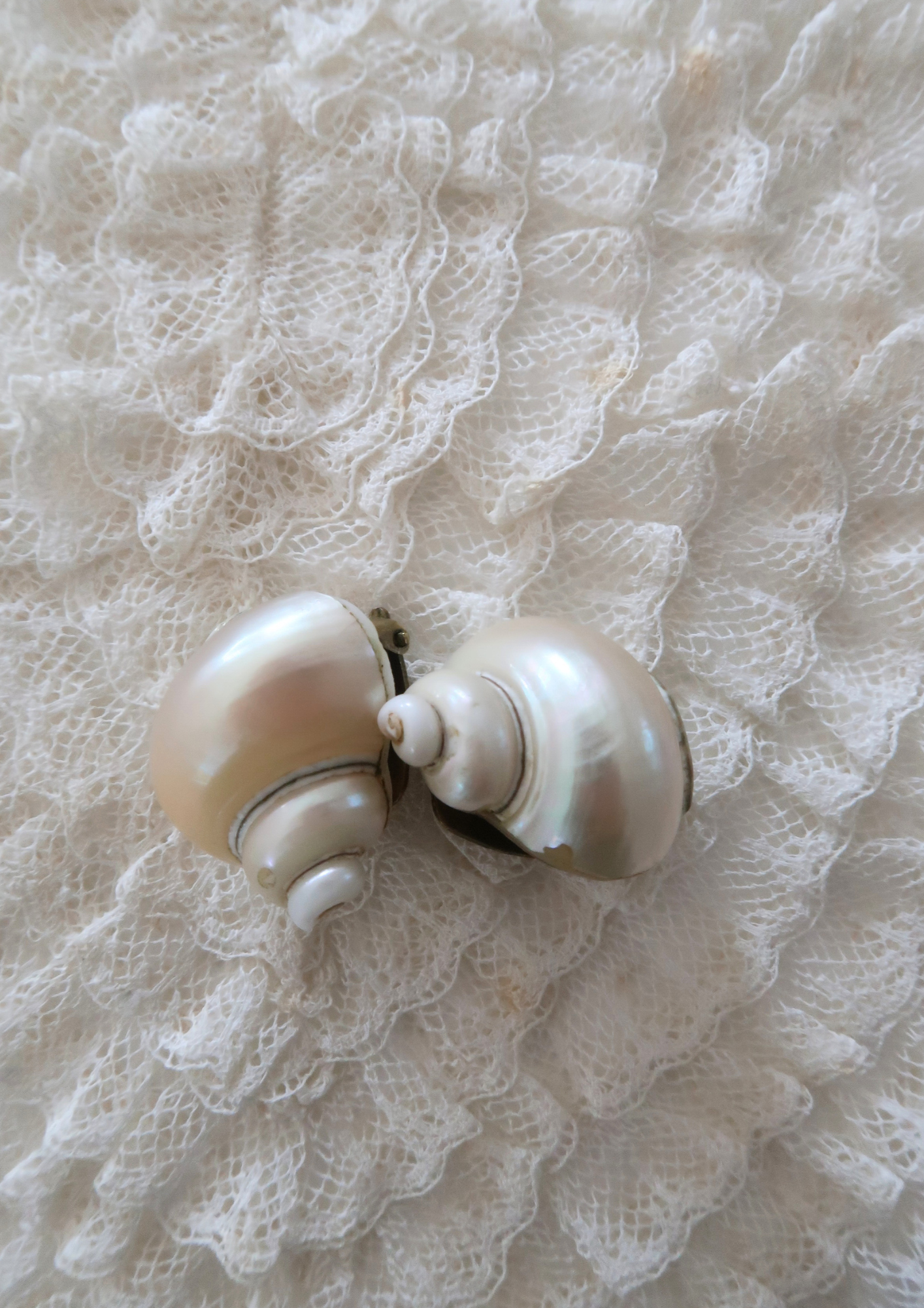 Bijou ancien coquillage naturel et nacre