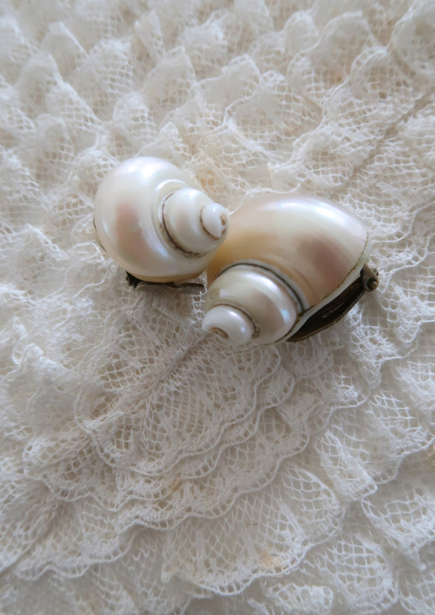 Bijou ancien coquillage naturel et nacre