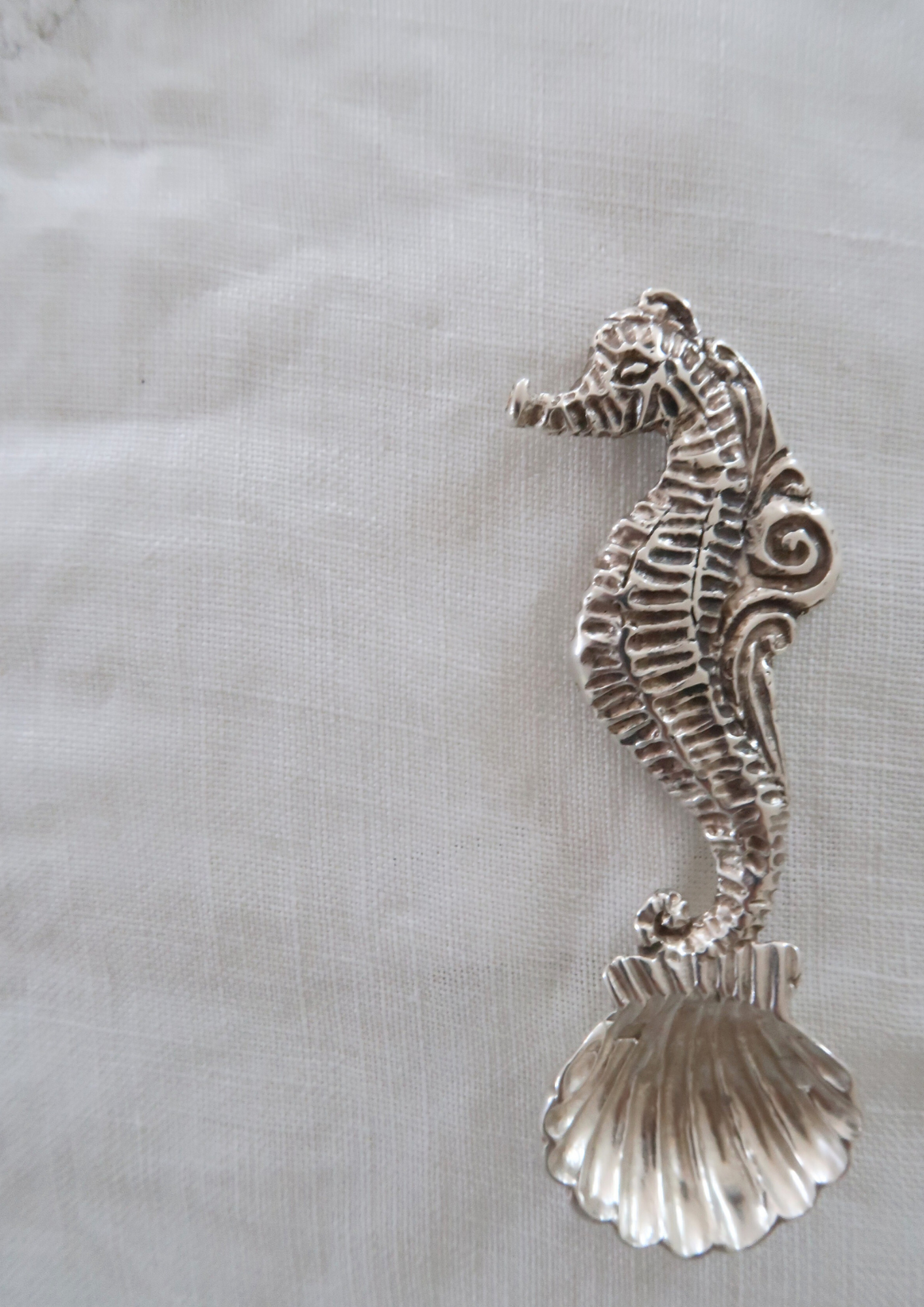 Ancienne petite cuillère en argent Hippocampe