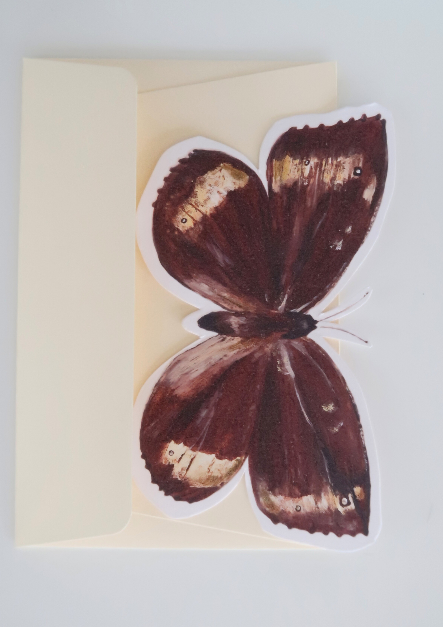 Petite carte Papillon Brun