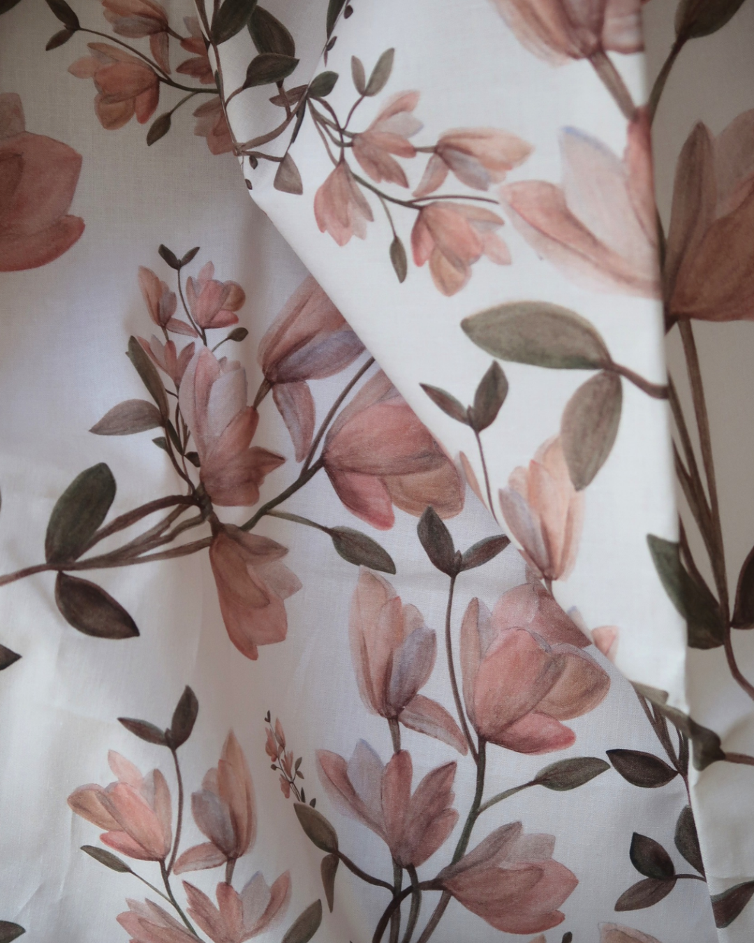 Tissu cretonne Magnolias