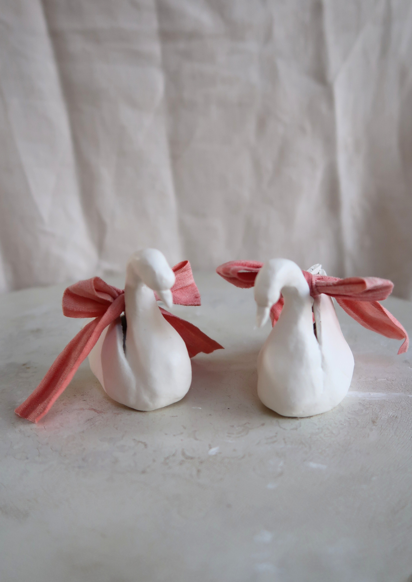 Le couple de cygnes à noeuds