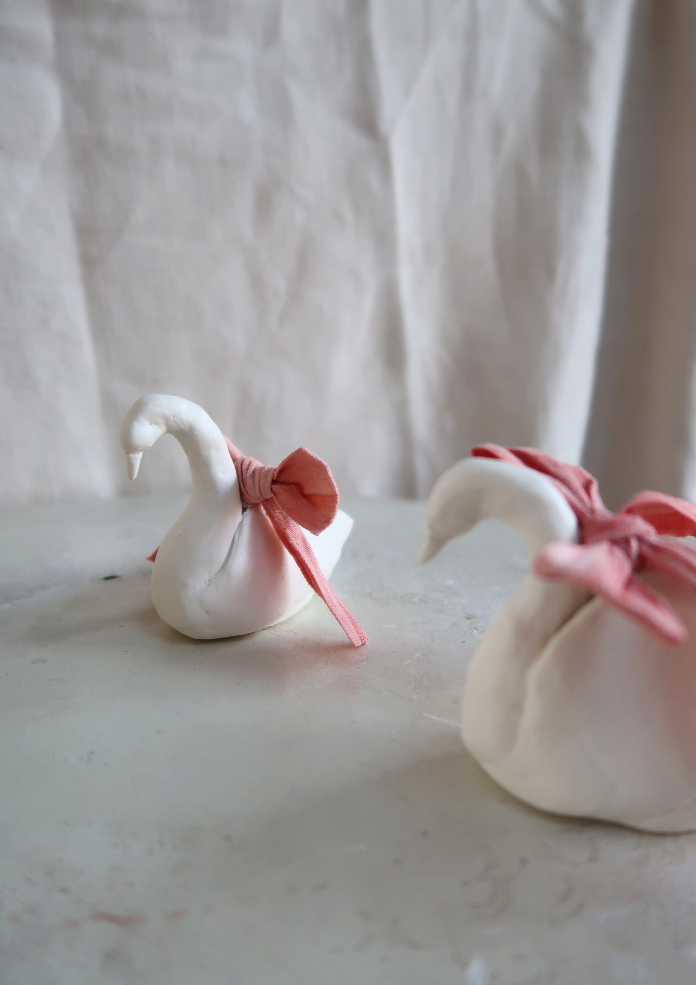 Le couple de cygnes à noeuds