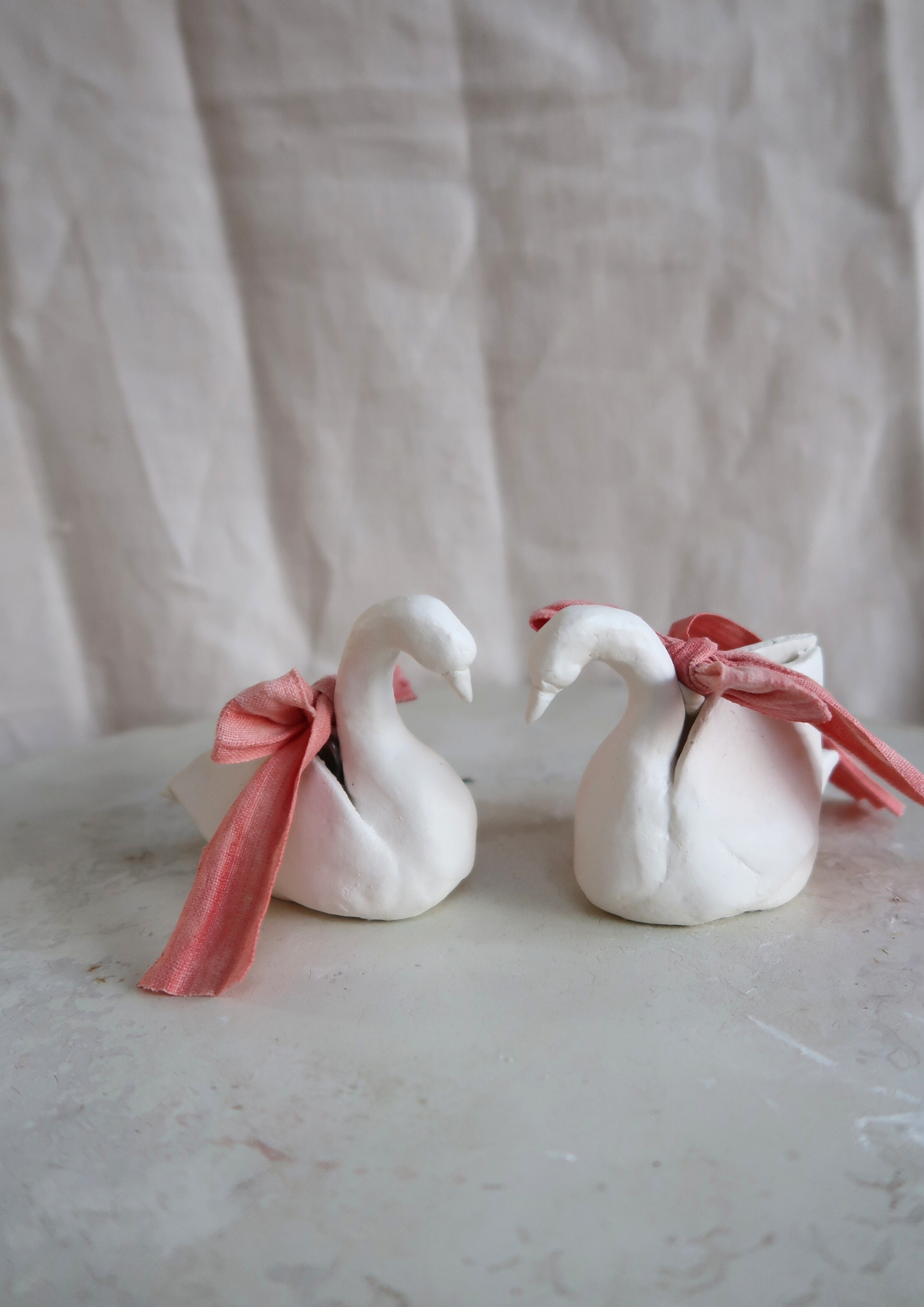 Le couple de cygnes à noeuds