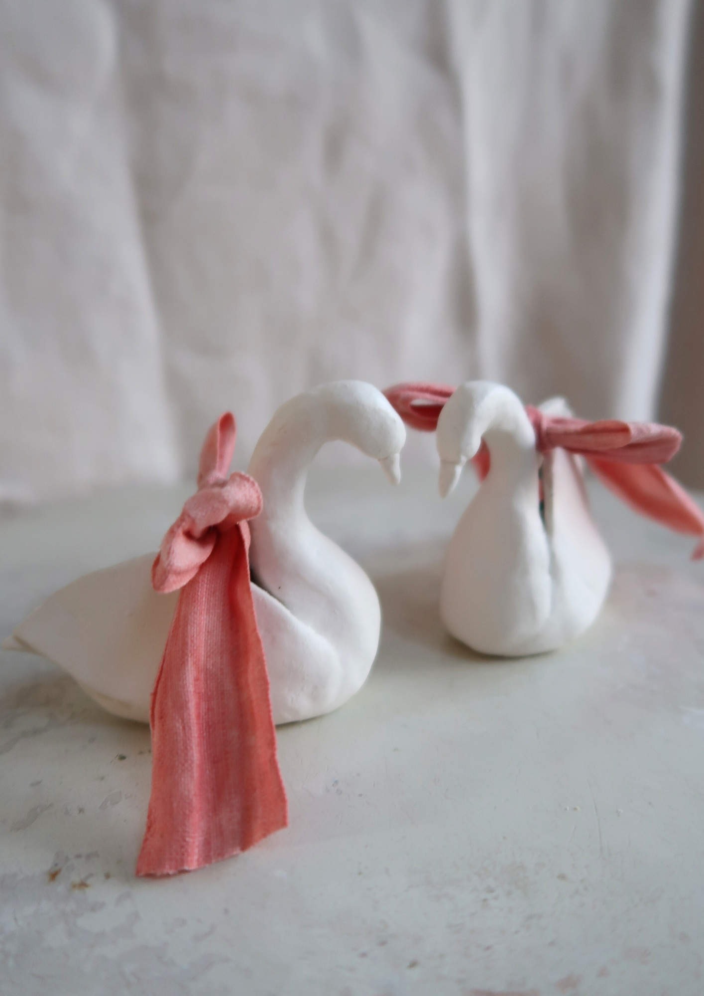 Le couple de cygnes à noeuds