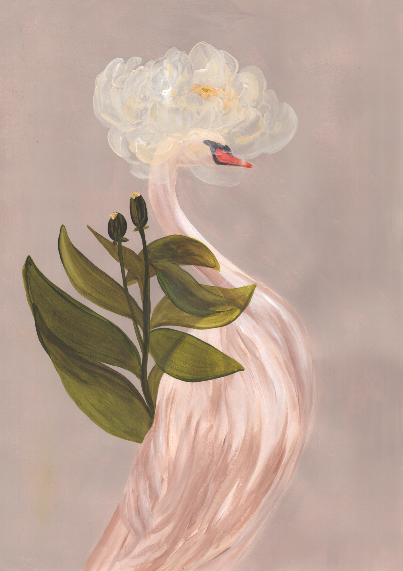 Le cygne et la fleur