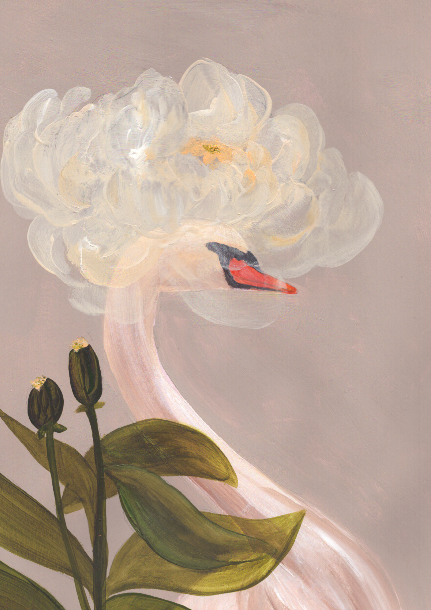 Le cygne et la fleur