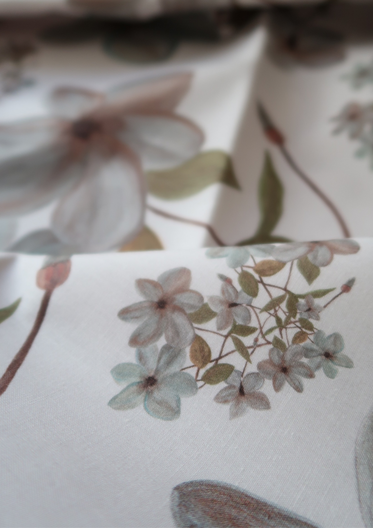 Tissu coton Fleurs Bleues
