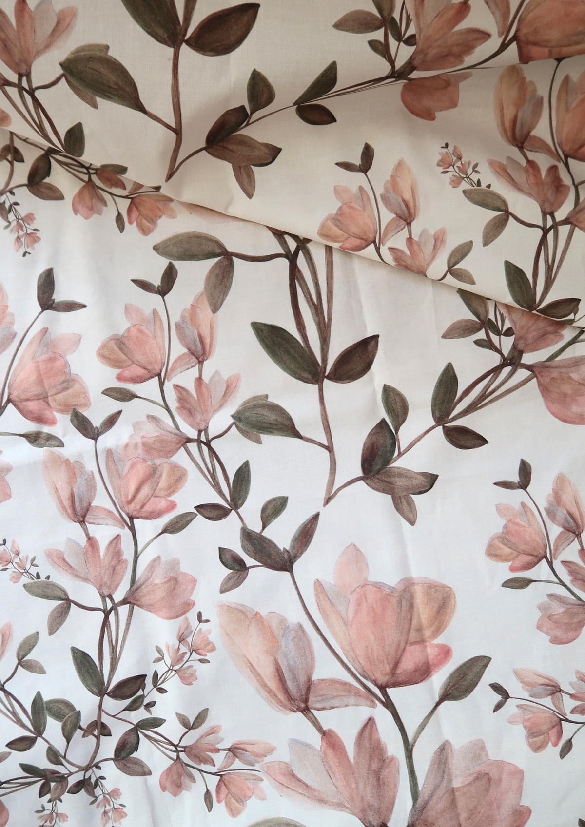 Tissu cretonne Magnolias
