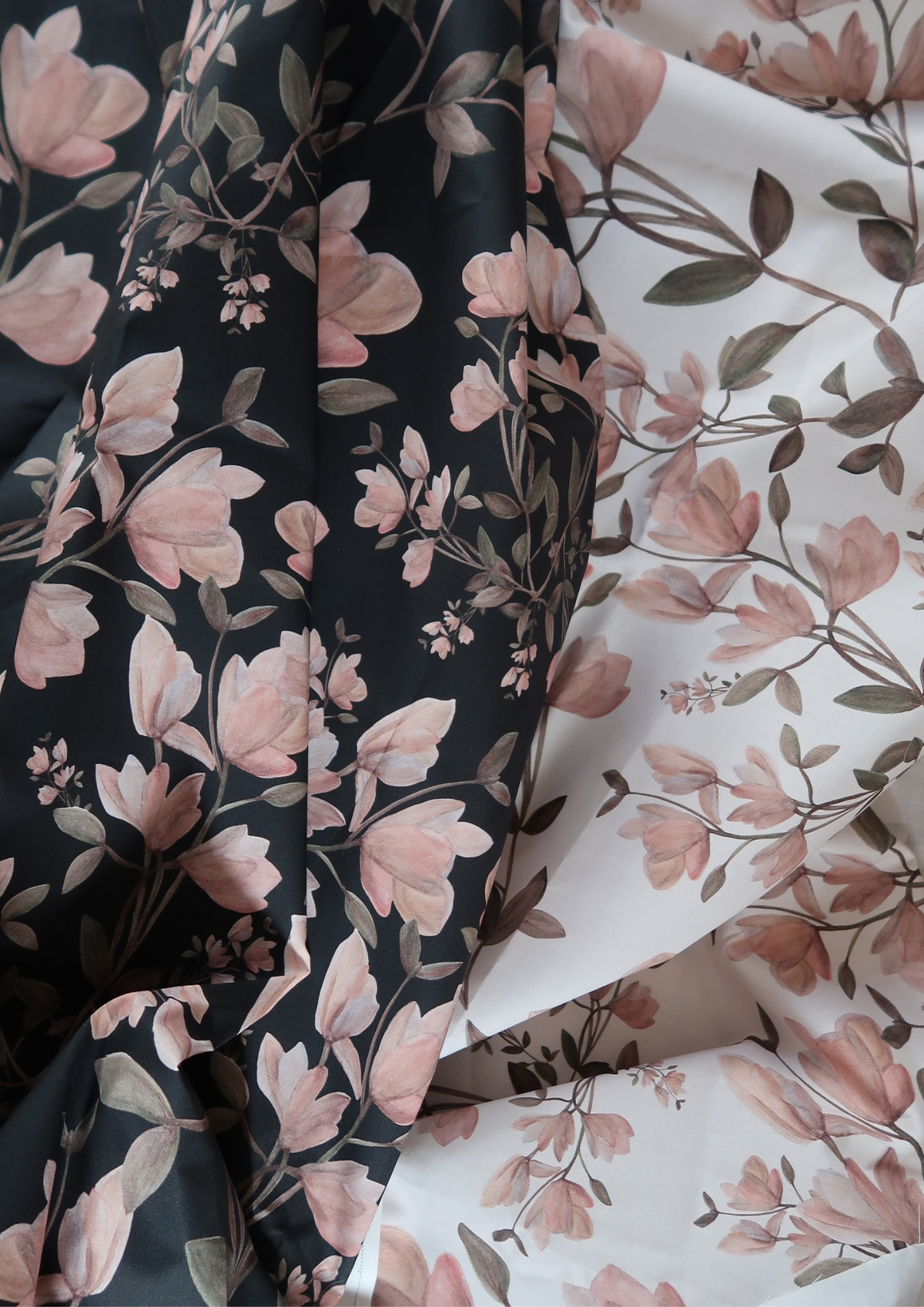 Tissu cretonne Magnolias