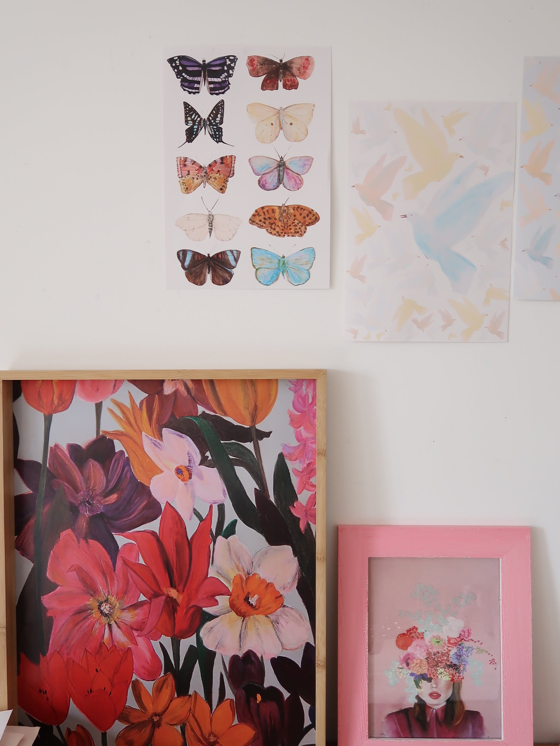 Affiche illustrée à motifs 10 papillons - Format A4