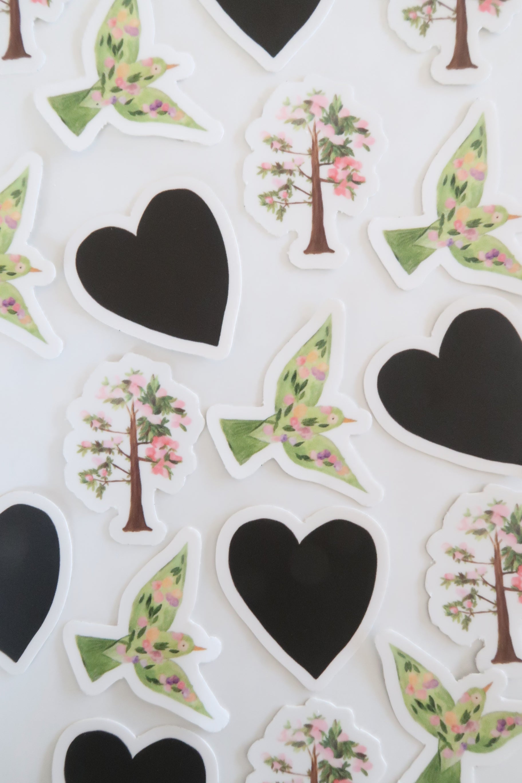 Stickers Cœur, Colibri & Cerisier - Numéro 3