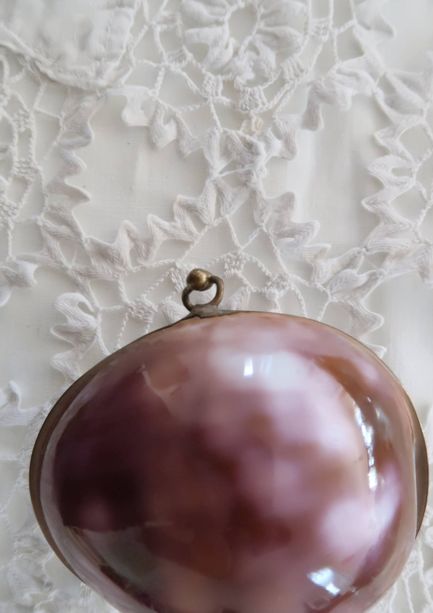 Boîte vintage coquillage naturel parme