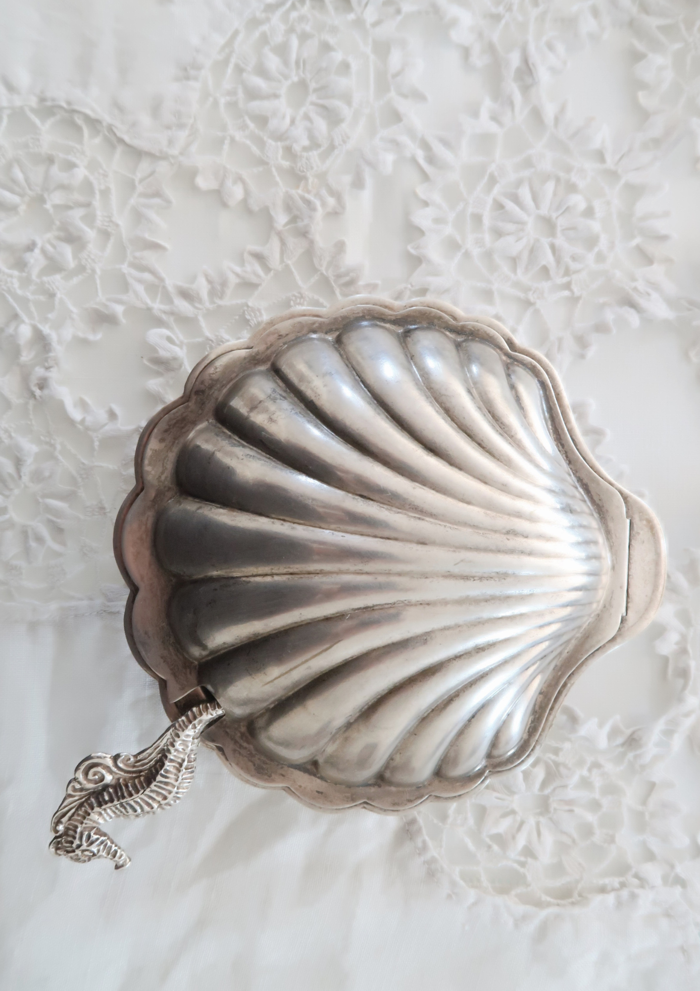 Plat à caviar coquille vintage