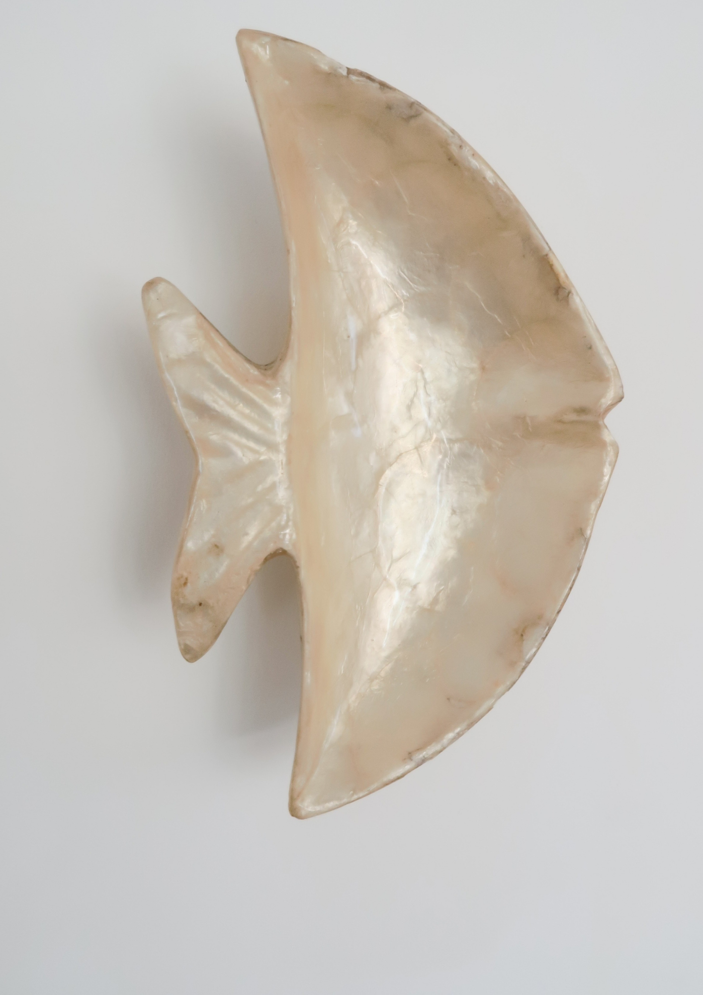 Plat à bijoux vintage poisson coquillage et nacre