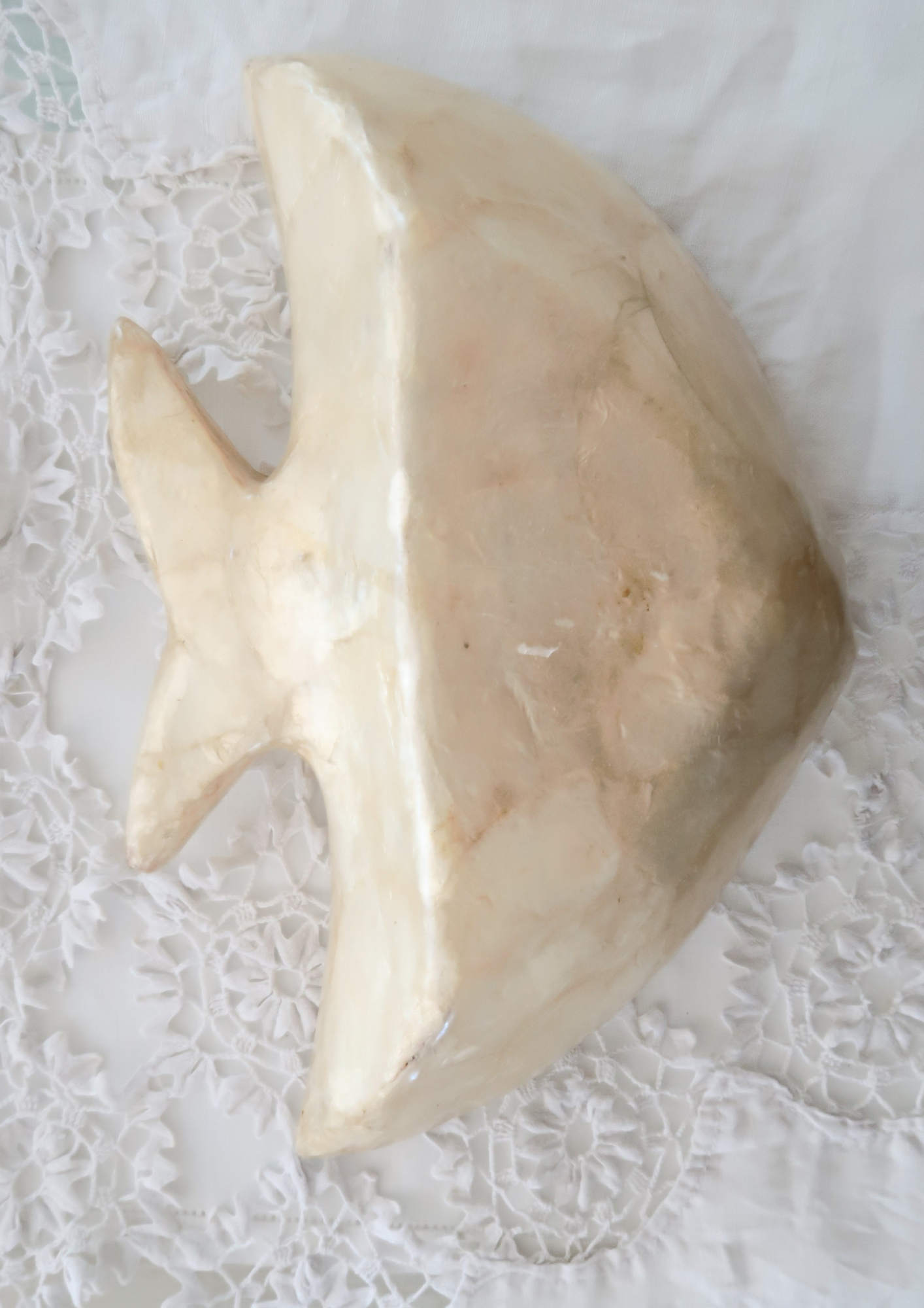 Plat à bijoux vintage poisson coquillage et nacre