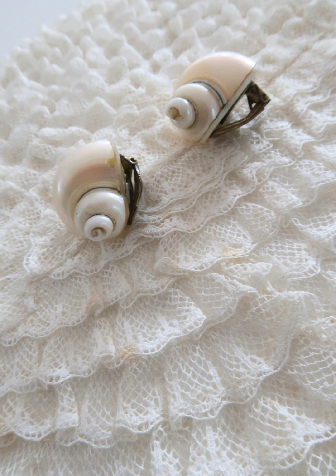 Bijou ancien coquillage naturel et nacre