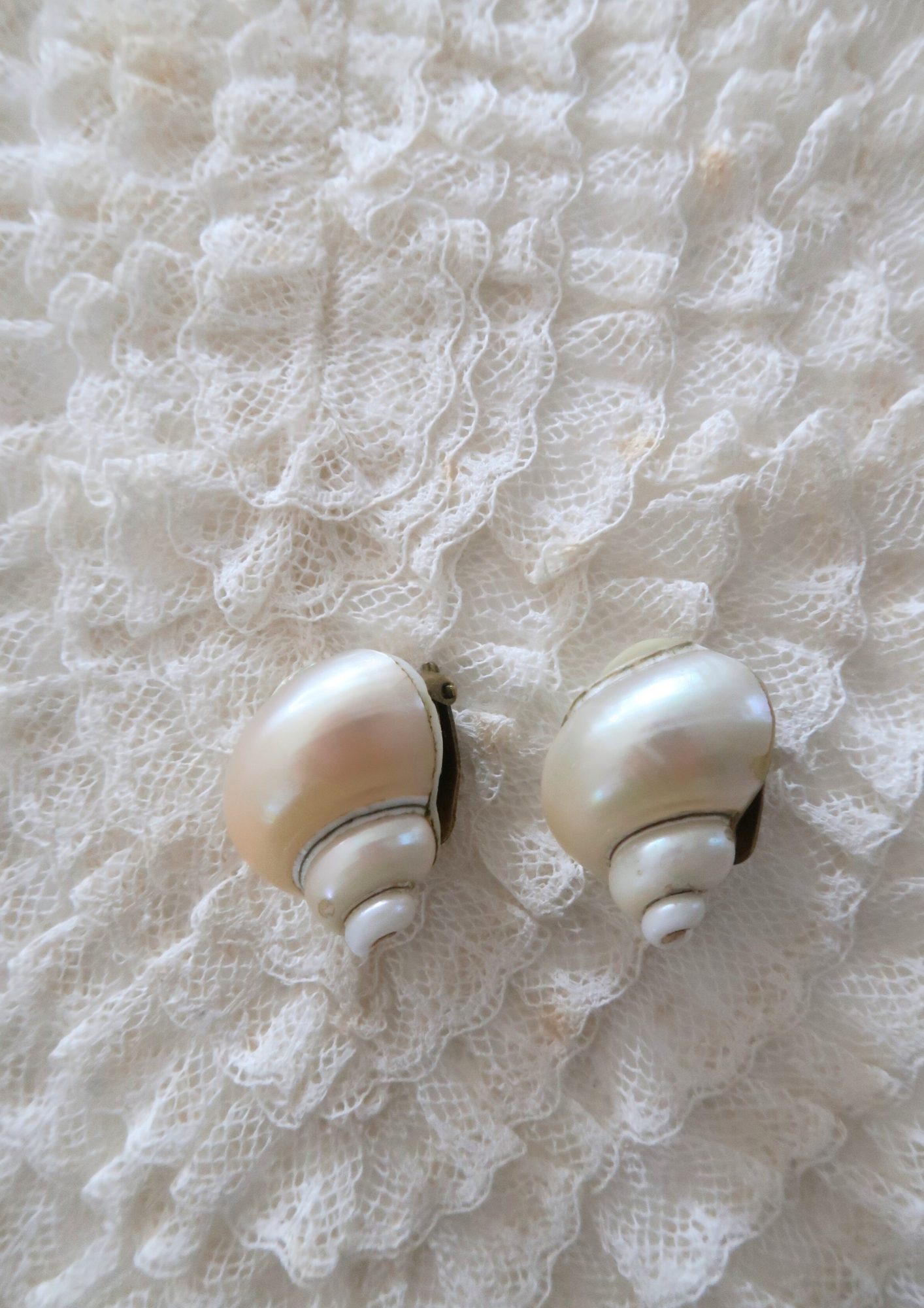 Bijou ancien coquillage naturel et nacre