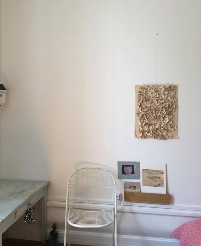 Panneau de fleurs en soie sauvage